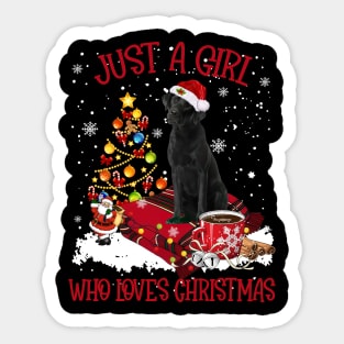 Black Labrador Just A Girl Who Loves Christmas Sticker